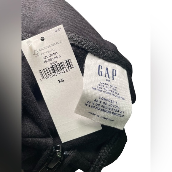 Gap New Cotton Blend Leopard Print Logo Black Zipper Hoodie Sweatshirt Size XS - Picture 5 of 6